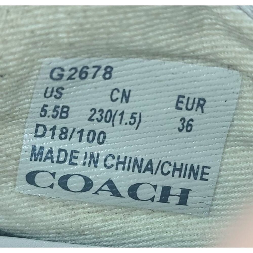 Coach Signature C118 with Rivets Leather & Suede Womens Sneakers Size 5.5 Tan & - Picture 7 of 9
